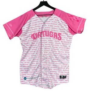 Daytona‎ Tortugas Baseball Jersey Mens 42 Pink Breast Cancer Awareness